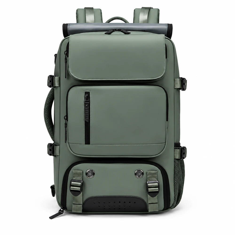 Sac à dos voyage ordinateur L’Escapade coloris vert militaire, vue de face