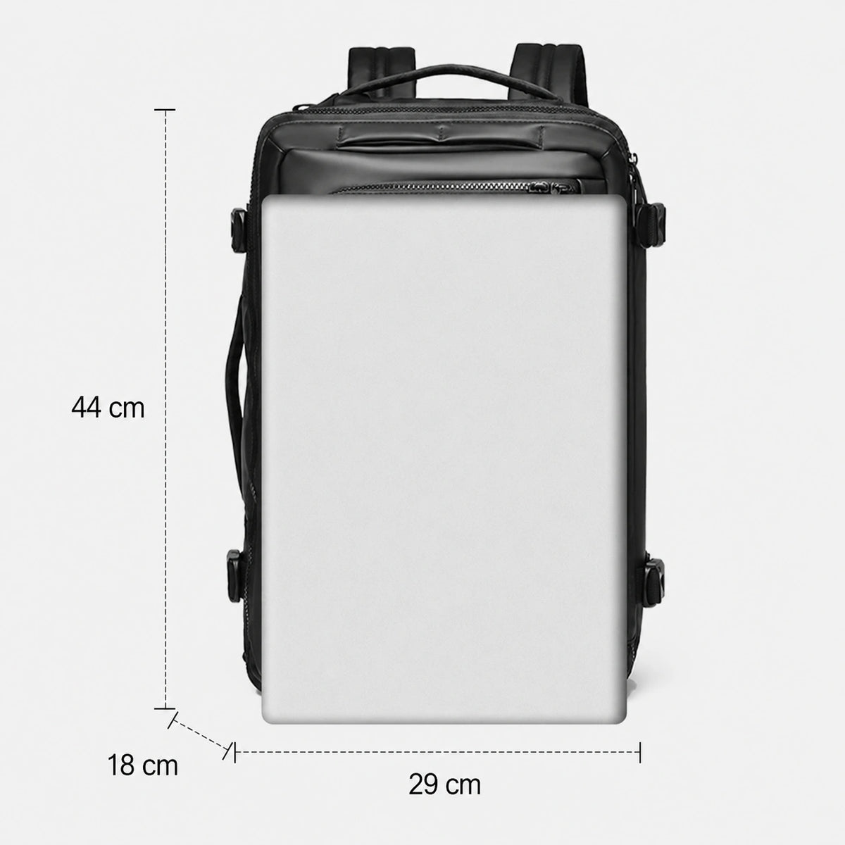 Sac ordinateur convertible Le Transit 3-en-1, dimensions 44 x 29 x 18 cm