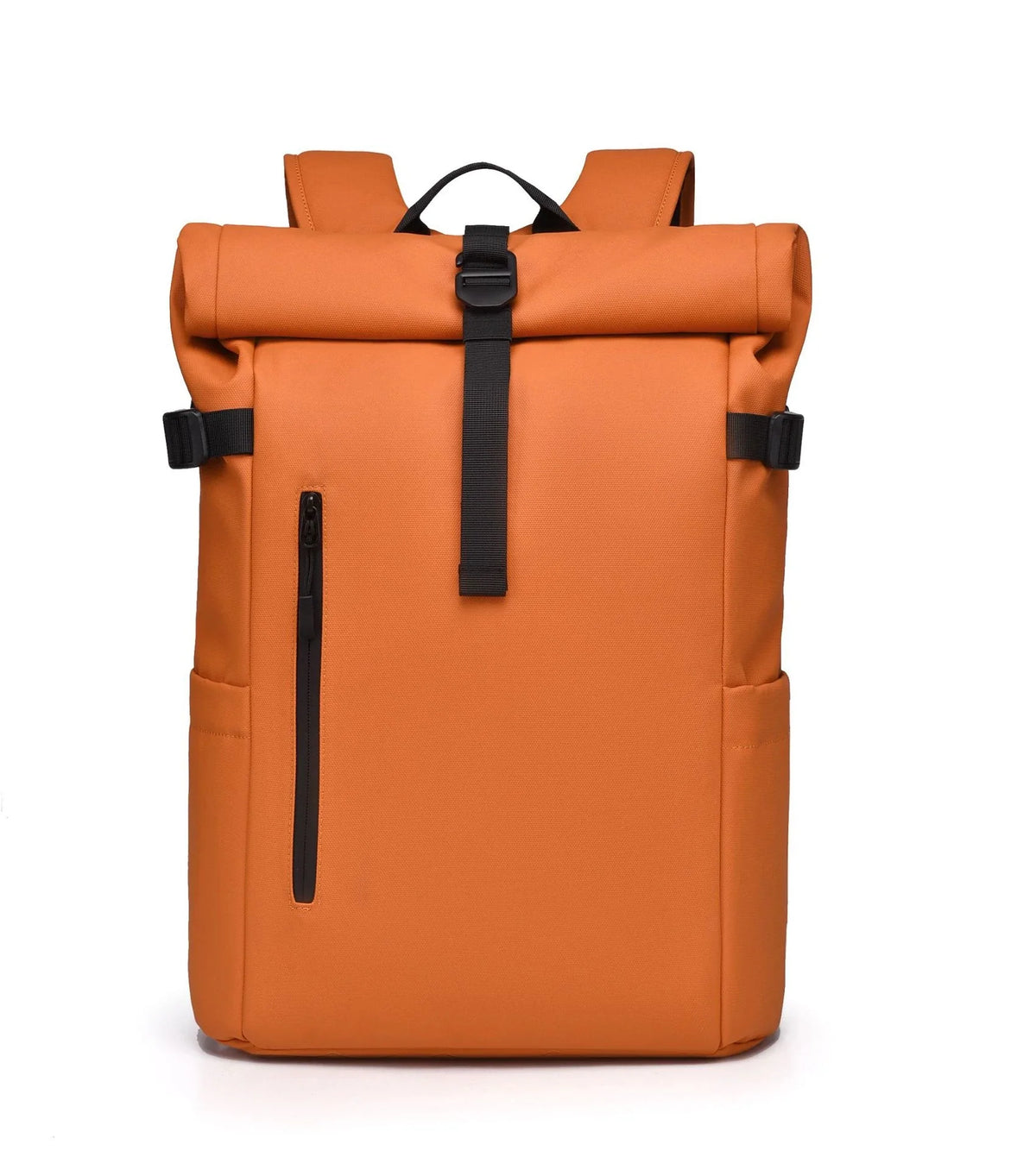 Sac à dos ordinateur Le Modulable oange, format roll top fermé